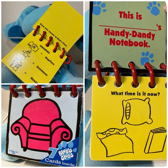 Blue’s Clues Plush Viacom 1998 Vintage Stuffed Animal Blue Dog Toy With Notebook - Picture 6 of 13